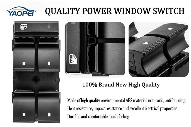 YAOPEI Master Power Window Switch Driver Side Compatible with 2007-2014 Chevrolet Silverado/GMC Sierra Traverse HHR, 2009-2014 Buick Enclave, Replaces 20945129 25789692 - Image 5